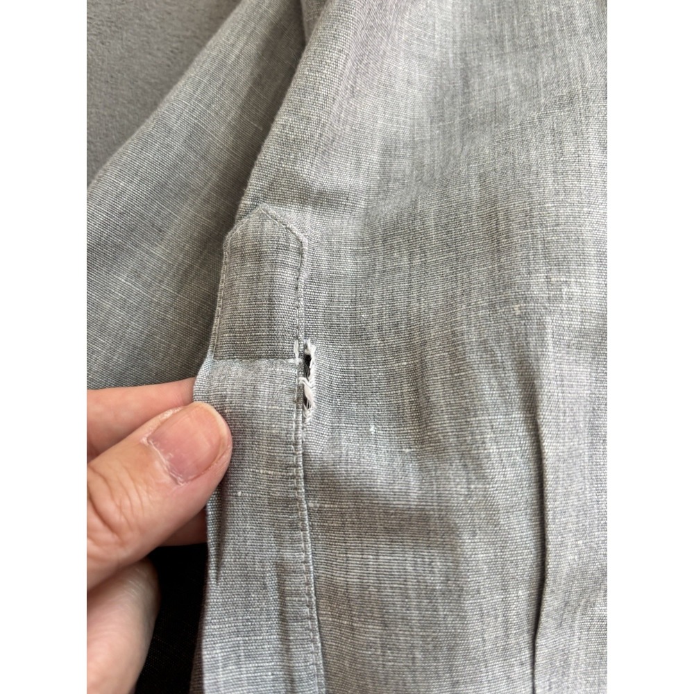 Frank And Eileen Linen Blend Long Sleeve Button Up Size XL Gray Relaxed Minimal - Picture 3 of 13